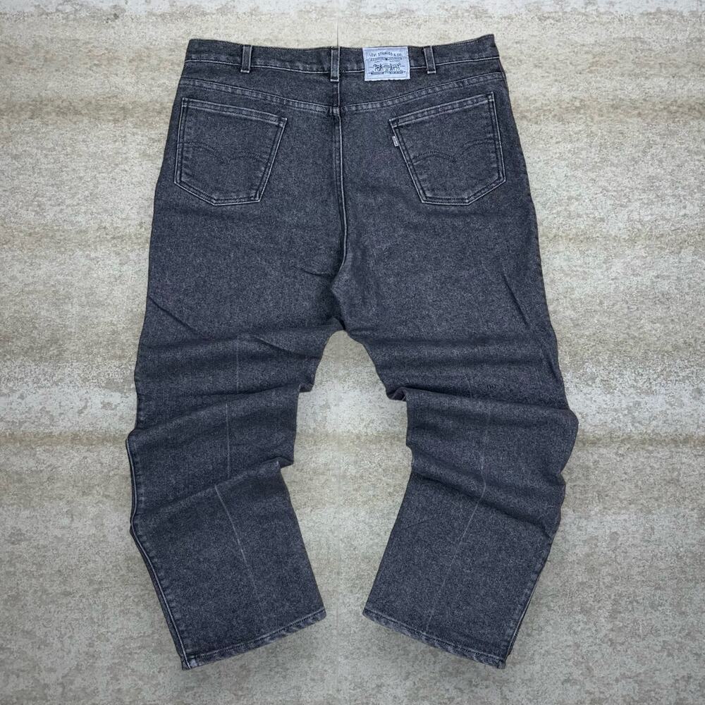 Vintage 90s Levis Jeans 40x30 Relaxed Fit Smoke Black Denim Made in USA